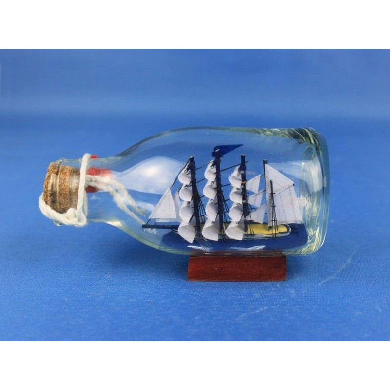 Hampton Nautical Flying Cloud Ship in a Glass Bottle, 5"