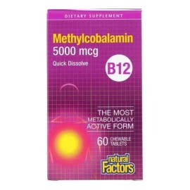 Vitamina B12 Metilcobalamina 5000 mcg 60 Tabletas Natural Factors