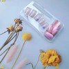 GlamRays 24 Pcs Pink Flower Short Almond Stick-On Nail Set