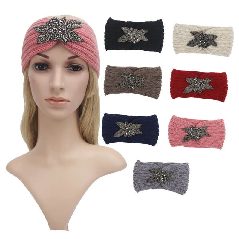 IWOWHERO Woolen Yarn Headband for Women and Girls Simple Flower