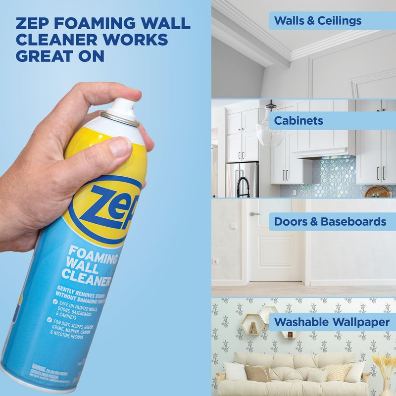Zep ZUFWC18 Foaming Wall Cleaner, 18 oz, Clear