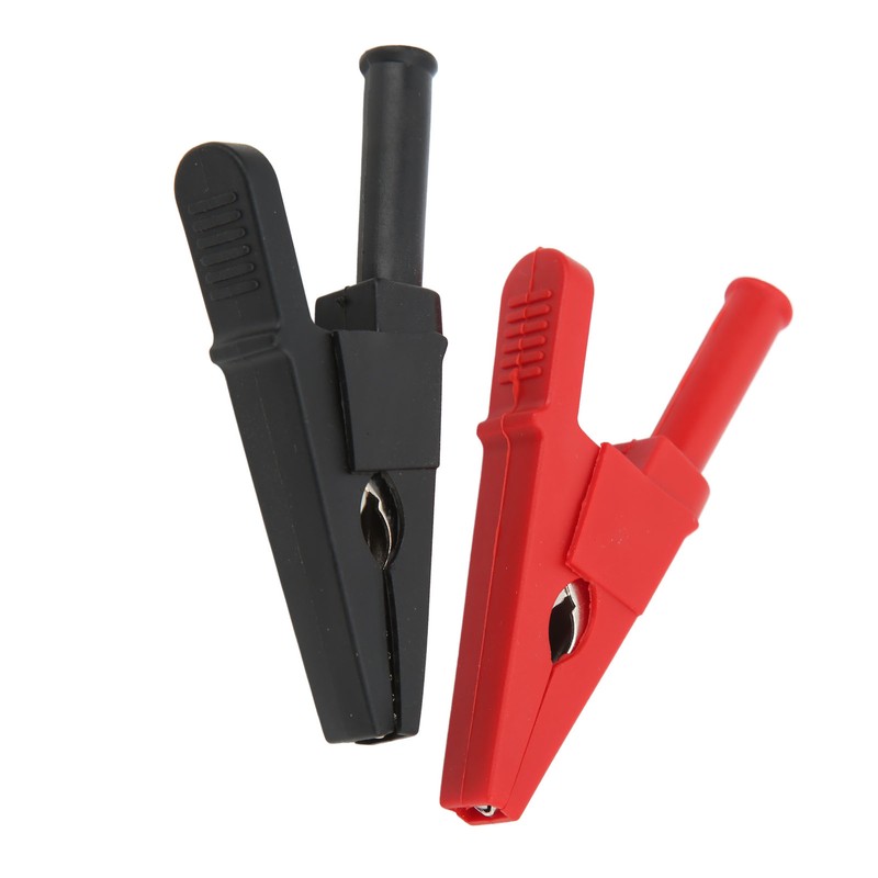 10pcs Electric Test Clip Brass Red Black 4mm/0.2in Hole 20mm/0.8in