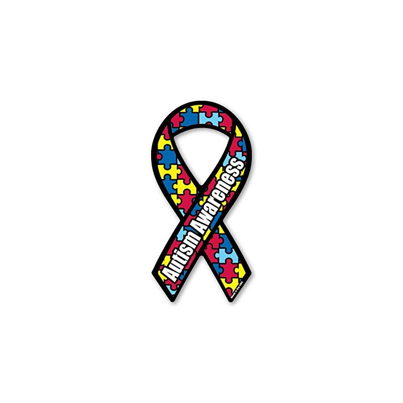 Autism Awareness Mini Ribbon Magnet by Magnet America Is 4"