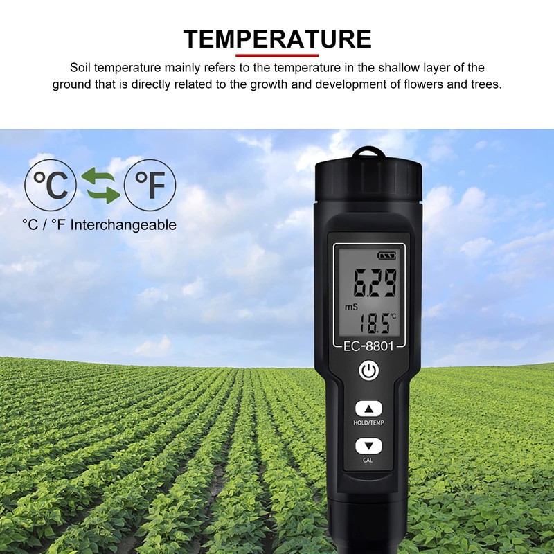 EVTSCAN Soil Tester, Soil Moisture Light pH Meter, Portable Soil