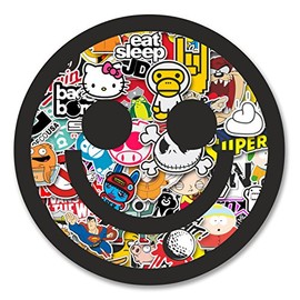 2 x 10cm Sticker Bomb Smiley Face Sticker Bike Helmet Skate Car Fun Laptop #6173 (10cm x 10cm)