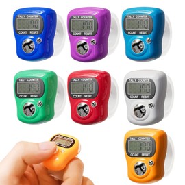 Sewery Electronic Finger Tally Counter 7-Pack, Mini LCD Digital Display Tally Counter, Handheld Counter Clicker Pitch Counter for Coaching, Knitting, Lap, Fishing, Golf and Row