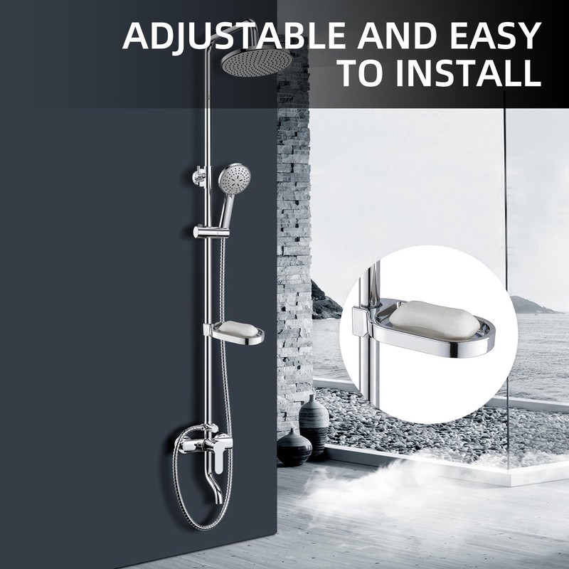 1PCS Shower Soap Holder Adjustable Soap Dish for Shower Clip-on