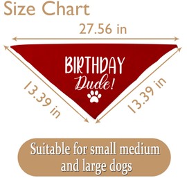 1 Piece Birthday Dude Dog Bandana Dog Birthday Party Puppy Bandana (BIRTHDAY Dude D)