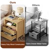 Furnulem Wood Night Stand with Charging Station, Nightstand with 2