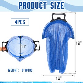 VioraWhite 4 Pcs Lobster Clam Diving Chum Bags for Saltwater Fishing Mesh Dive Bag with Handle Lock for Fishing Clamming Diving Snorkeling Scalloping (Blue)