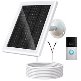 Ring Doorbell Solar Charger,12VAC Compatible with Ring Video Doorbell 3/3+/4, Battery Video Doorbell Pro, 16.4ft Waterproof Charging Cable, 360°Adjustable Mount -Update
