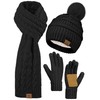URATOT Women Winter Beanie Hat Scarf Gloves 3 in 1