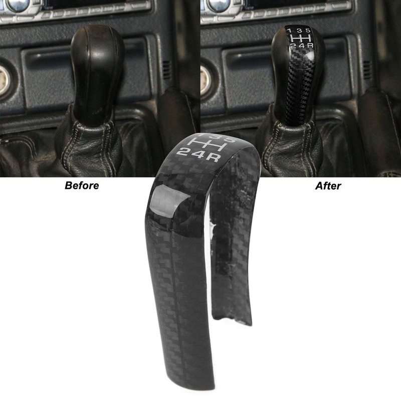 5 Speed Gear Shift Knob Cover Carbon Fiber Decorative Fashionable