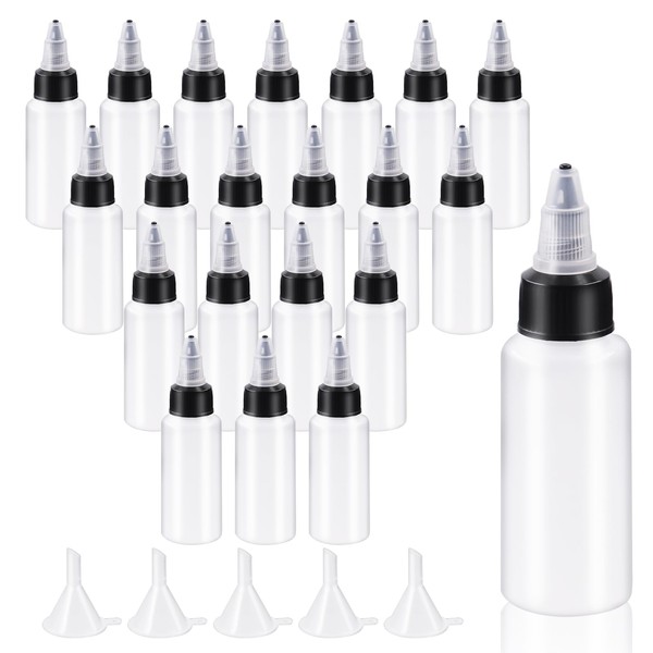 Glarks 25Pcs 30ML/1oz Dispensing Bottles with Funnel Set, Boston Round