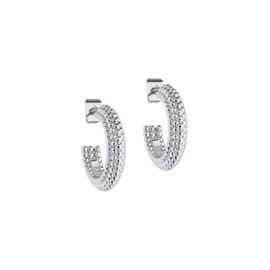 Ted Baker Dotetta Dotty Hoop Earrings For Women (Silver Tone/Plain Metal)
