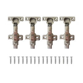 LIKERAINY 95 Degree Half Overlay Hinges 26mm with Damper Soft Closing Clip on Assembly Kitchen Cabinet Cupboard Wardrobe Door Hinge Pack of 4