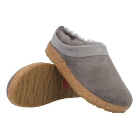 Haflinger Snowbird lambskin clog, felt slipper, house shoe, charcoal, 40 EU