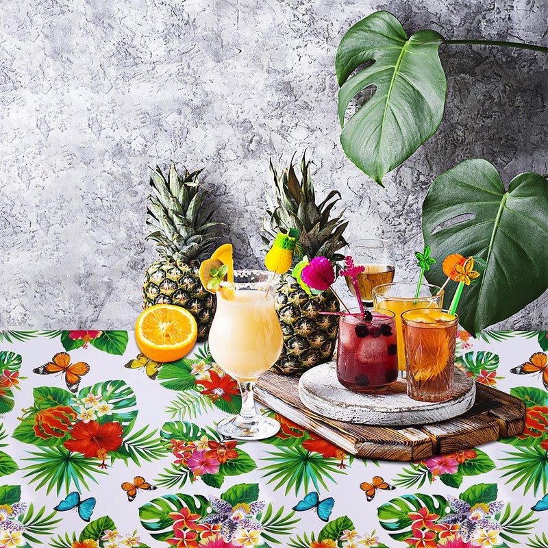 PHOGARY 3 Pieces Tablecloths for Hawaiian Party Decoration, Luau Party