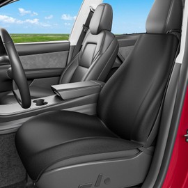 PTYYDS Car Seat Cover Compatible with Car Truck SUV Universal Car Seat Protector Black Neoprene Front Seat Protector Replacement for Car Accessories (1Pc)