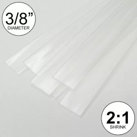 Salipt 3/8" ID Clear Heat Shrink Tube 2:1 ratio wrap (6x9" = 4 ft) inch/feet/to 10mm