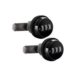 RecPro RV Combination Cam Lock | 3-Digit 3/4" Cylinder Lock Replacement for Baggage Door, Box, Cabinet, and More (2 Pack, Black)