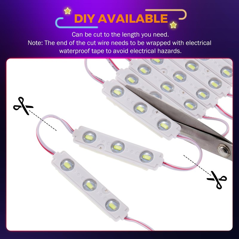 BEAMNOVA 100Ft Blue Commercial Storefront Lights Kit, Remote or Bluetooth