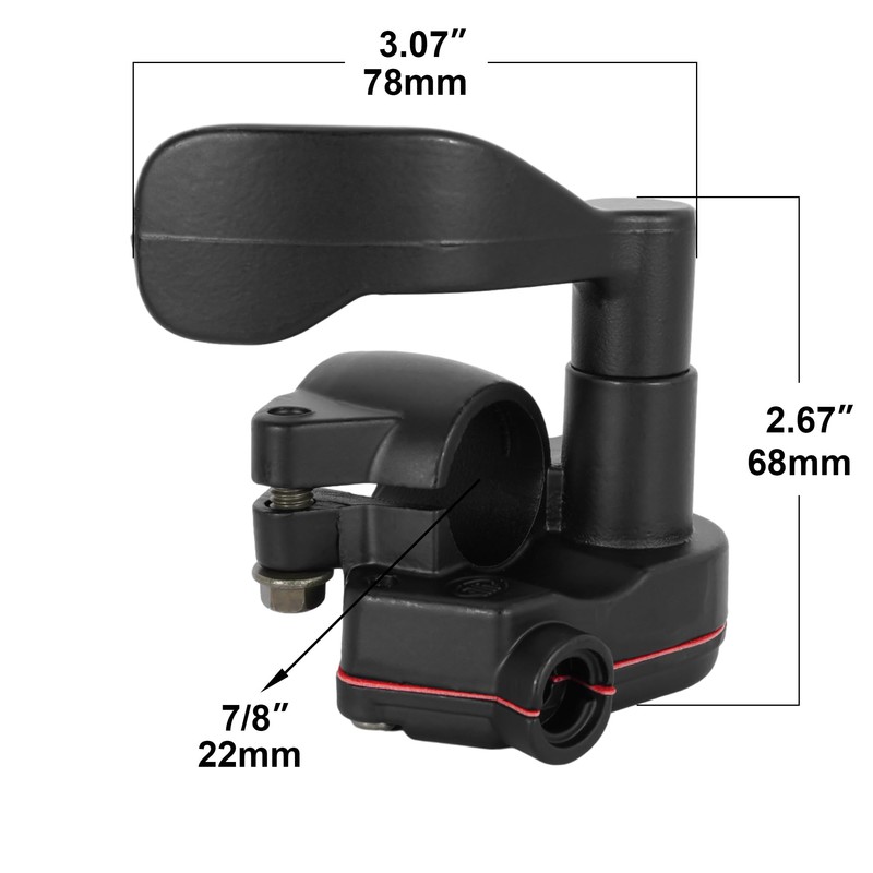 RUTU 7/8'' 22mm Thumb Throttle Cable Accelerator Handle Assembly for