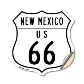 New Mexico Route Marker Shield Sign Us 66 18 inch X 18 inch Shield Shaped Heavy Duty 3.2 mil Vinyl Decal Weather Resistant, UV Protected for Workplace Made in the USA