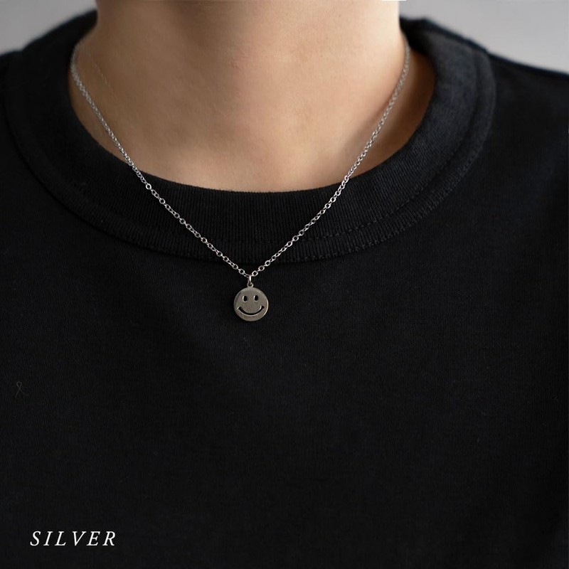 JewelVOX Women's Necklace, Short, Hypoallergenic, Surgical Stainless Steel, Smile, Sound
