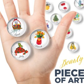 Decorative Magnets for Fridge – Glass Magnets for Refrigerator – Cute Fridge Magnets for Office and Kitchen – Succulent Whiteboard Magnets for Locker