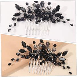 VINTORKY Wedding Hair Side Comb Wedding Hair Comb Accessories Rhinestone Hair Comb Hair Comb for Wedding Black Bride Hair Comb Hair Accessories for the Bride Crystal Women's Rhinestones