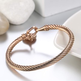 Cupimatch Bracelet Stainless Steel Religious Bracelet: Cable Bangle Women Men Bracelet Exorcism Holy Jewellery Gift for Women Men Birthday Valentine's Day, Stainless Steel