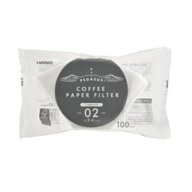 Hario Pegasus Flat Bottom Filters, Size 02, White, 100ct