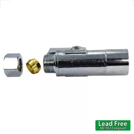 PEX GUY 1/2" SWT x 3/8" OD Ball Valve STRAIGHT Crimp - Shut Offs LEAD FREE 1/4 Turn Stop