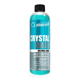 Nanoskin Ultra Line CRYSTAL WASH SiO2 High Foaming Shampoo 16 Oz. – Concentrated Ceramic Car Wash Soap Works with Foam Cannons, Foam Guns or Bucket Washes | For Cars, Trucks, Boats, Motorcycles, RVs