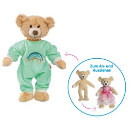Heless 55055 Cuddly Toy Teddy in Beige, Approx. 32 cm Teddy Bear to Put on and Take Off, Love and as a Playmate
