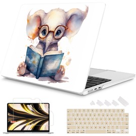 Mektron Case for 2026 MacBook Air 13-inch M5 Laptop A3449 with 13.6-inch Liquid Retina Display, 2025 2024 2022 M4/M3/M2 MacBook Air 13" Hard Shell Cover, Model A3240 A3113 A2681, Cute Elephant C342