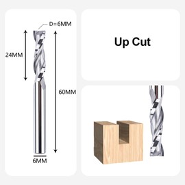 SpeTool Spiral Cutter 6 mm Shaft Upcut 24 mm Cutting Length Router Bits Milling Cutter for Router 2 Flutes CNC Cutter Set Groove Cutter Solid Carbide End Mill Wood Cutter Spiral Groove Cutter Slot