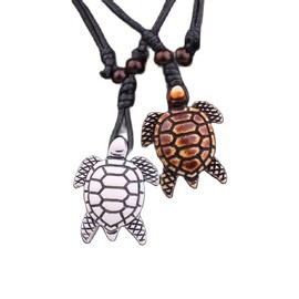 COLORFUL BLING Shark Tooth Pendant Necklaces Shark Teeth Wax Rope Necklace Summer Beach Resin Tooth Shaped Pendant Surfer Leather Necklaces for Women Men-C