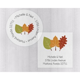 Autumn Transparent Wedding Return Address Labels, Fall Address Stickers (#022-1-C)