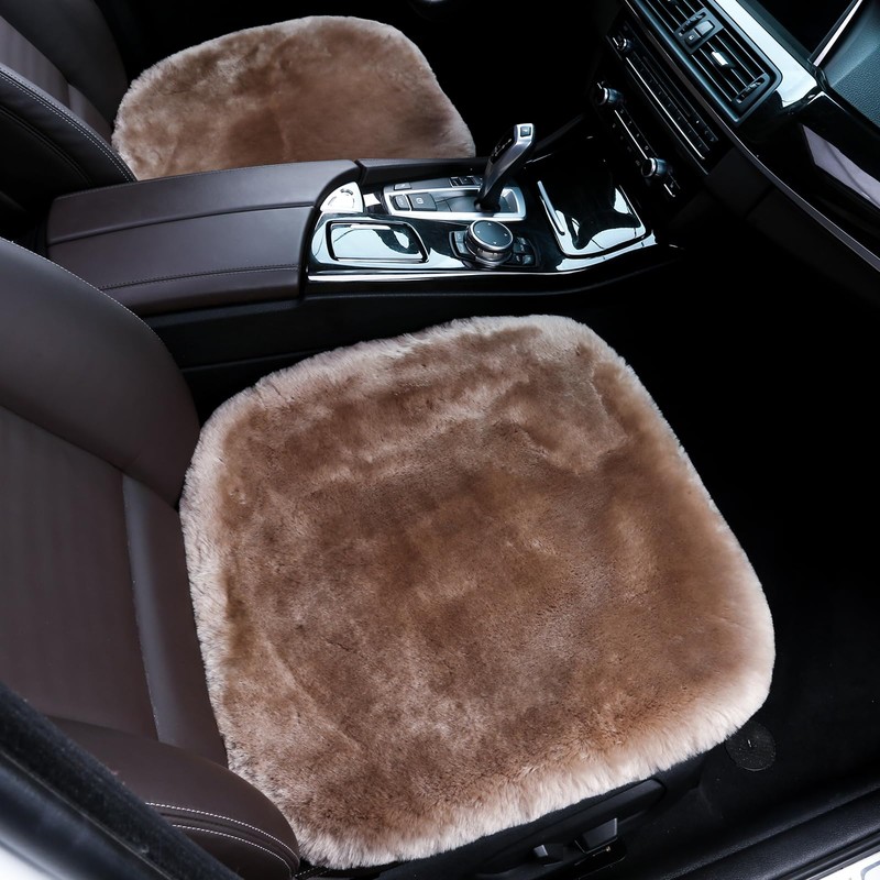 OGLAND 2 Pack Fluffy Genuine Australia Sheepskin Car Seat Cover