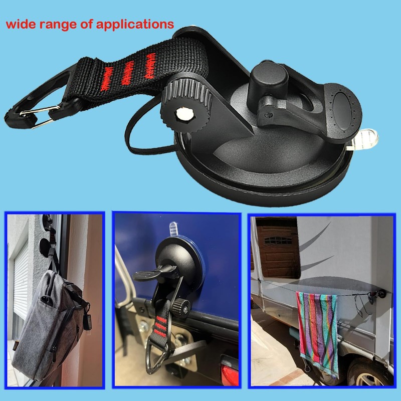 4PCS Heavy Duty Suction Cups Anchor with Hooks, Outdoor Strong