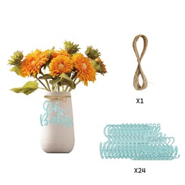 Oh Baby Glitter Tag, 24pcs Blue Glitter Oh Baby Paper Tags, Oh Boy Jar Tag for Gender Reveal Party Decorations, Welcome Baby Glitter Paper Cutouts