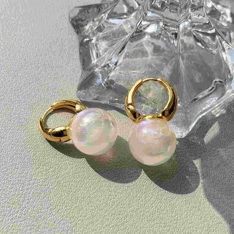 HUGE TOMATO Big Pearl Drop Earrings for Women, Statement Extra