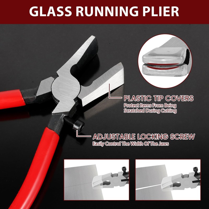 10PCS Glass Cutting Tools Kit,Glass Cutter 2-20mm with Glass Running