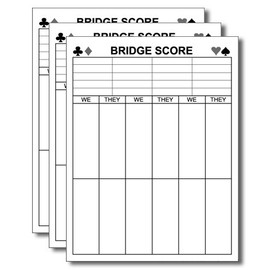 Guajolote Prints Bridge Score Notepad, 4.25 x 5.5 inches, 50 sheets, 3-Pack