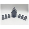 HAUTICO House and Graveyard Scene, Terrain Scenery for 18mm Miniatures