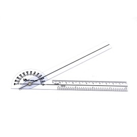 Goniometer Transparent Orthopedic Angle Ruler Plastic Goniometer 360 Degree for Body Measuring Tape Goniometer Protractor Ruler (Economy Gonio 6 Inch)