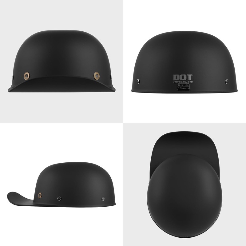Baseball Style Helmet for Adults (Matte Black, Medium)