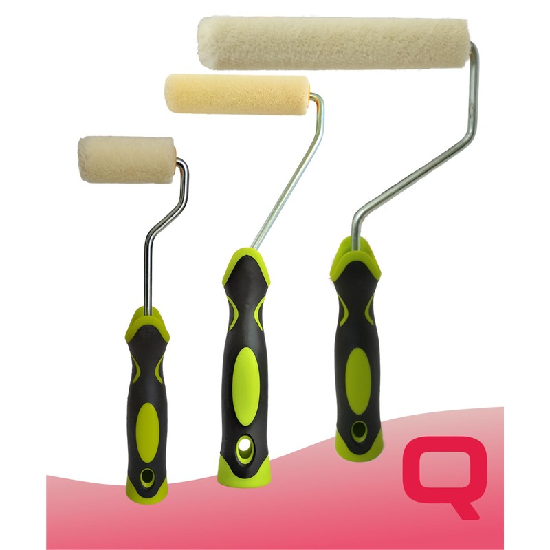 2 x Quercos Velour Paint Rollers, 15 cm, 100% Sheep's